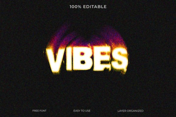 Download Vibes Blurry Text Effect Style PSD - Effect Collection