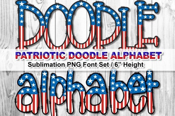 Download Patriotic USA Flag Doodle Alphabet PNG - Png Collection