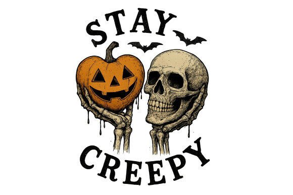 Download Stay Creepy PNG, Retro Halloween Pumpkin - Png Collection